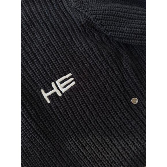 Heliot Emil Heavy Knit Riveted Sweater Black - Picture 5 of 7